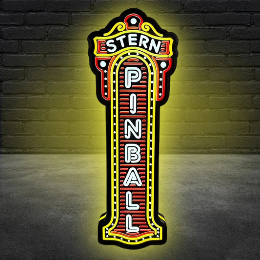 Stern Pinball Logo 3D Printed LED Lightbox Game Lightbox Logo 3D LED Light Box Retro Mega Drive Logo LED Lightbox Arcade Games Lightbox FYLZGO Signs