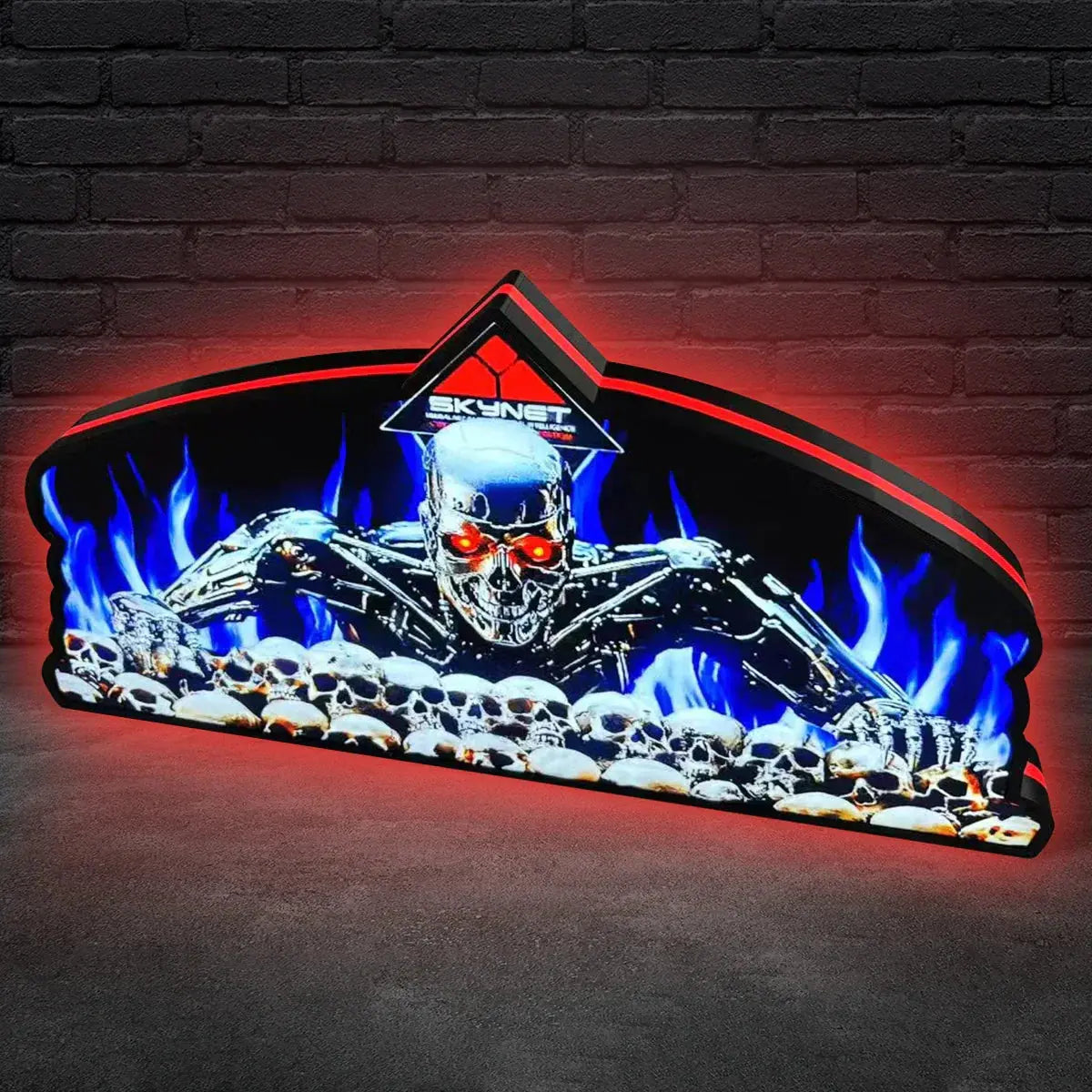 Terminator 2 Judgment Day Pinball Topper LED Lightbox, 3D Printed Lightbox Rock Your Game FYLZGO Signs