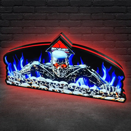 Terminator 2 Judgment Day Pinball Topper LED Lightbox, 3D Printed Lightbox Rock Your Game FYLZGO Signs
