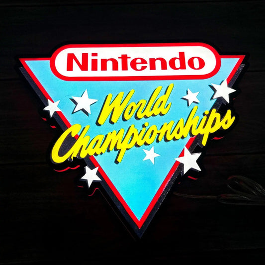 Nintendo World Campionships Logo Night Lights SNES Video Game Light  3D Printed Lightbox FYLZGO Signs