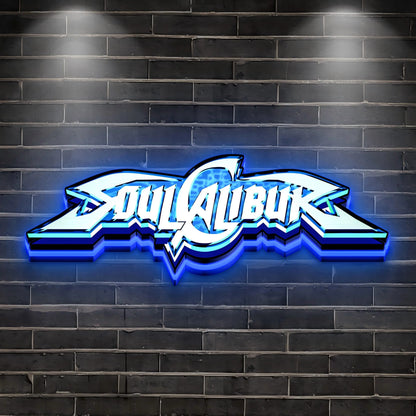 Soul Calibur 3D Printed LED Lightbox for Gaming Room Decor FYLZGO Signs