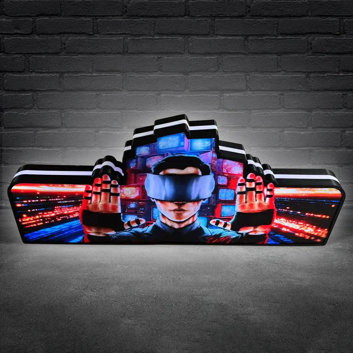 The Johnny Mnemonic Pinball Topper Led Lightbox, USB plug Dimmer, Pinball Arcade Decor, Perfect for Game Room or Pinball Machine FYLZGO Signs