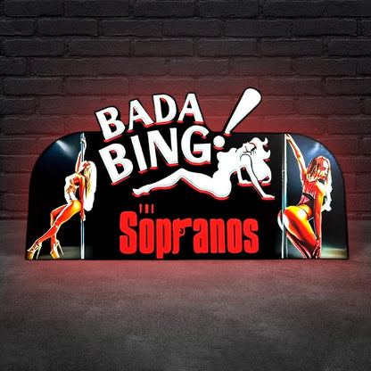 The Bada Bing Pinball Topper, Sopranos LED Pinball Topper with Dimming Function and USB powered FYLZGO Signs