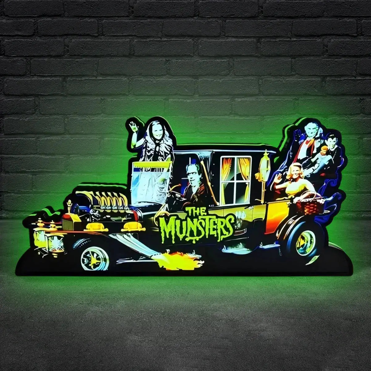 The Munsters Pinball Topper LED Light Box, for Stern Pinball Mahince, Game Room Decor, Classic Spooky Trinket for Your Game, TV Enthusiasts FYLZGO Signs