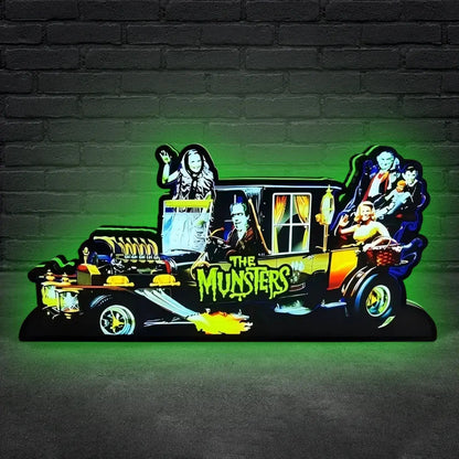 The Munsters Pinball Topper LED Light Box, for Stern Pinball Mahince, Game Room Decor, Classic Spooky Trinket for Your Game, TV Enthusiasts FYLZGO Signs