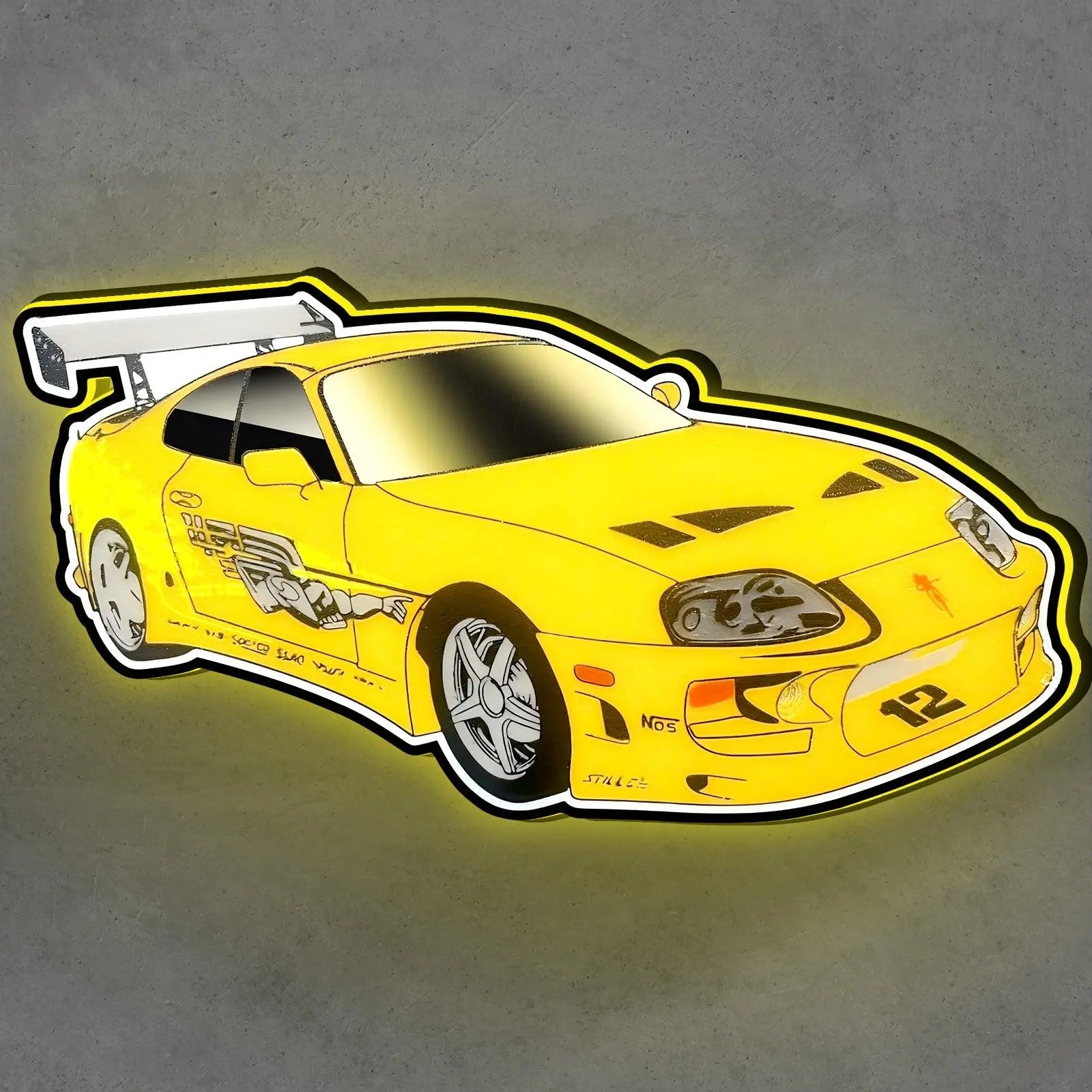 Toyota Supra multicolor 3d printed lightbox FYLZGO Signs