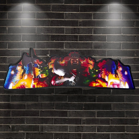 Medieval Madness Pinball Topper LED Lightbox Fire Inspiration, Pinball Arcade Decor, Perfect for Game Room or Pinball Machine FYLZGO Signs