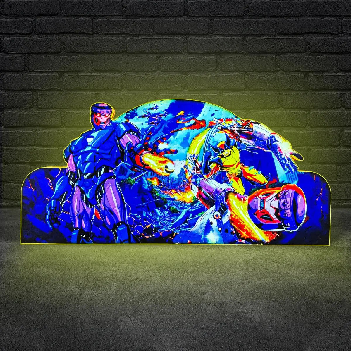 X-Men Pinball Topper 3D Pinted Lightbox, Wolverine vs. Sentinel LED Lightbox, For X-Men Pinball Arcade Game Fans, Game Rooom Decor FYLZGO Signs
