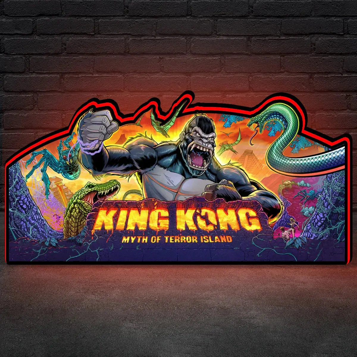 King Kong Pinball Topper 3D Printed Lightbox for  Pinball Machine, Pinball Topper FYLZGO Signs
