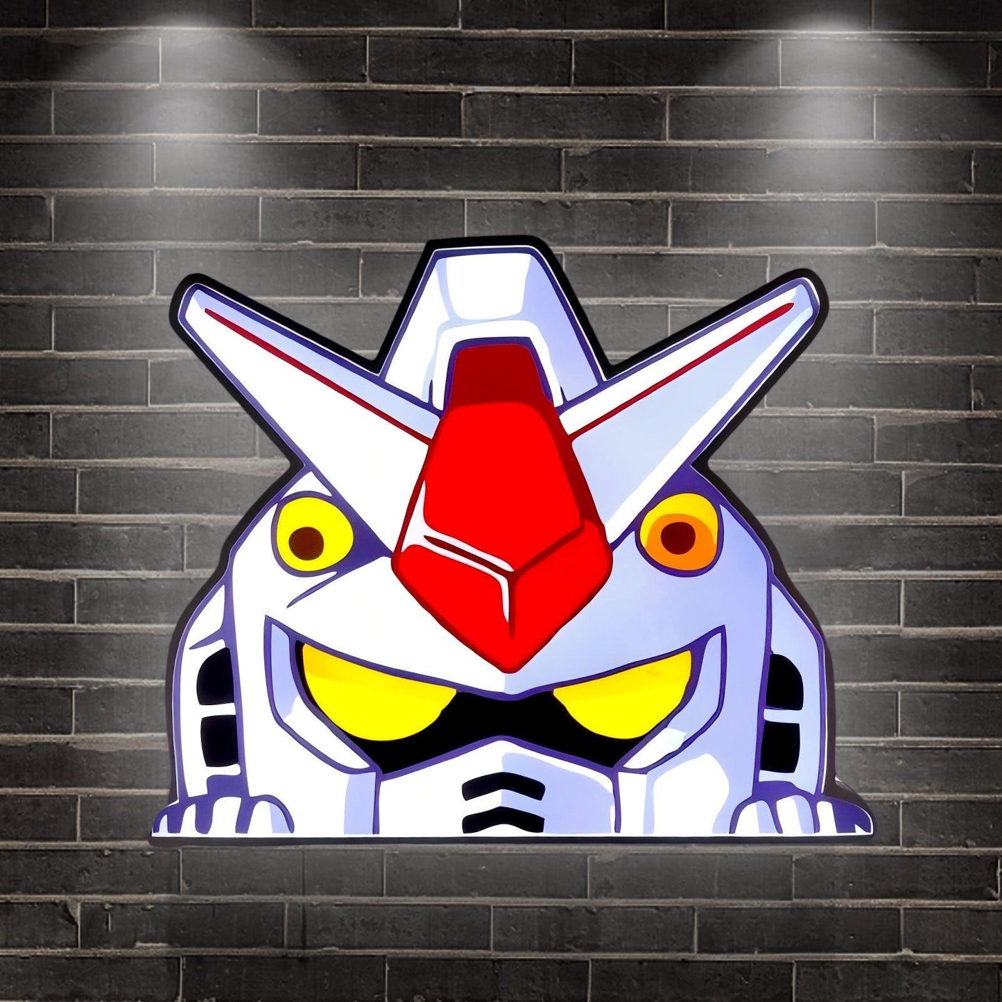 Mobile Suit Gundam Logo LED Nightlight Gift 3D Print Desktop Lightbox Illuminated Gaming Room Sign FYLZGO Signs