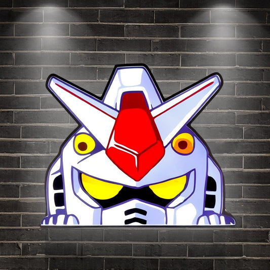 Mobile Suit Gundam Logo LED Nightlight Gift 3D Print Desktop Lightbox Illuminated Gaming Room Sign FYLZGO Signs