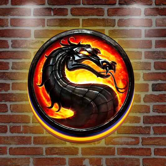 MK9 Mortal Kombat 3D Printed LED Lightbox for Gaming Room Decor FYLZGO Signs