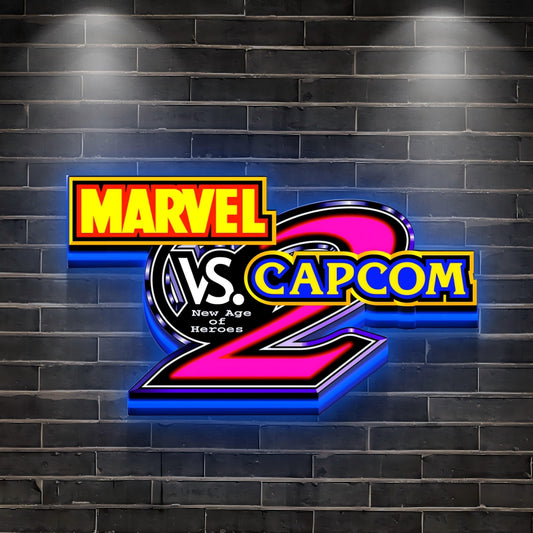 Marvel V Capcom 2 LED Lightbox, Perfect for Game Room & Arcade Topper, 5V FYLZGO Signs