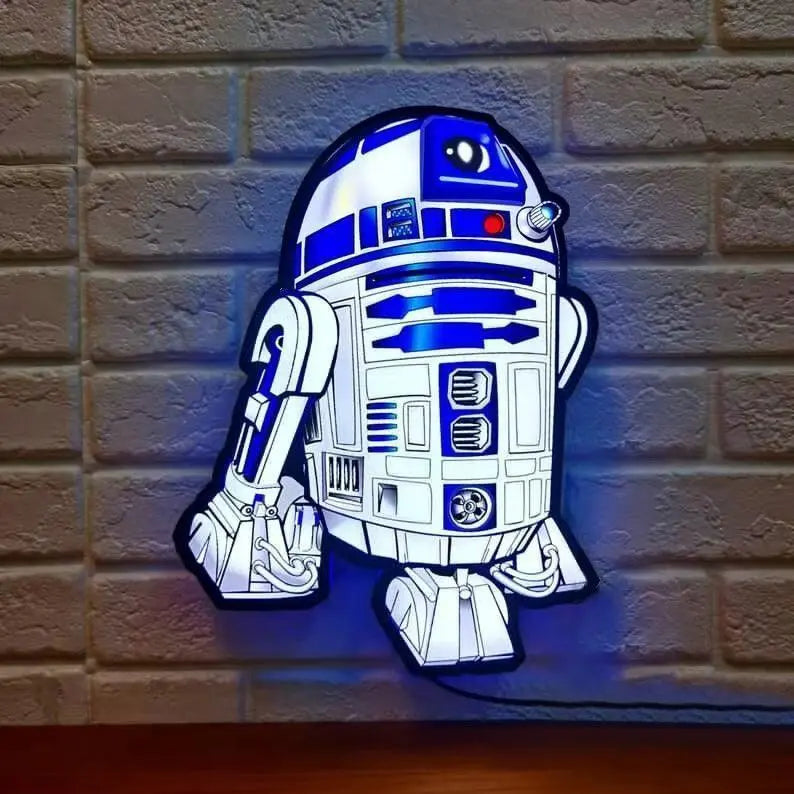 R2D2 Star Wars LED Lightbox, Made by 3D Printer, USB Powered and Full Dimmable, Star Wars Gifts for Woman and Man FYLZGO Signs