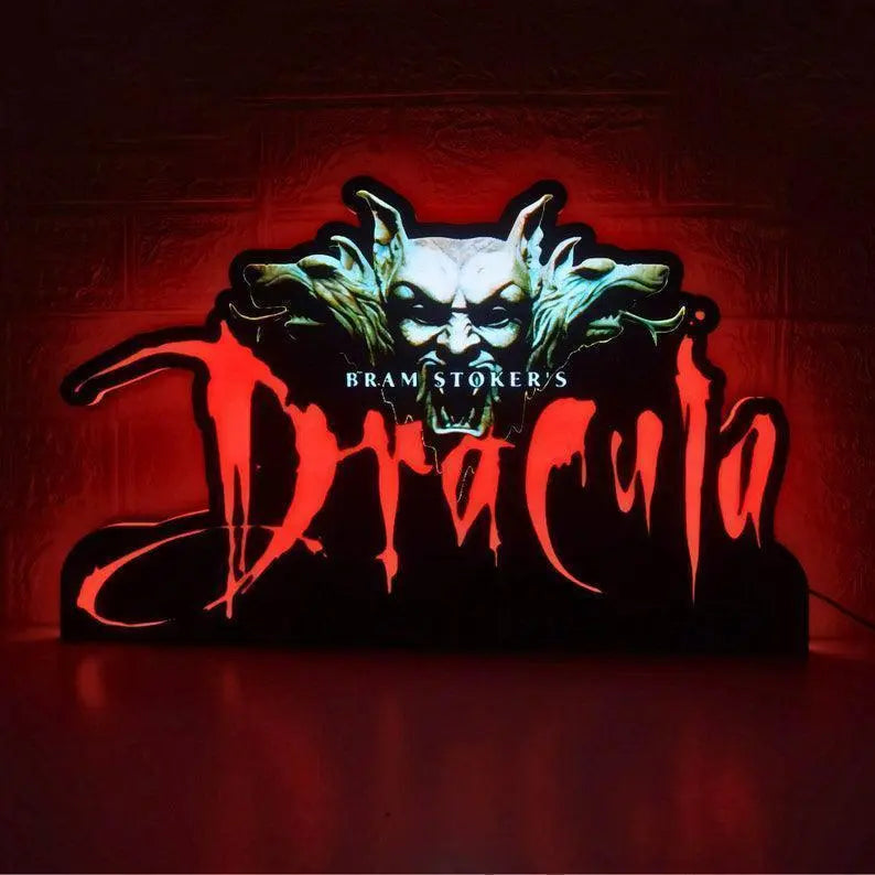Dracula Bram Stoker's Pinball Topper, 3D Printed housing with RED Halo effects, LED, Dimmable, and USB powered FYLZGO Signs