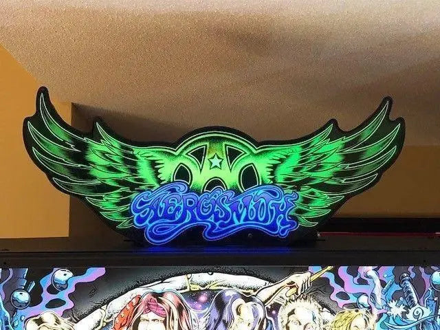 Aerosmith Wings Band Rock n’ Roll Vinyl Pinball Topper FYLZGO Signs