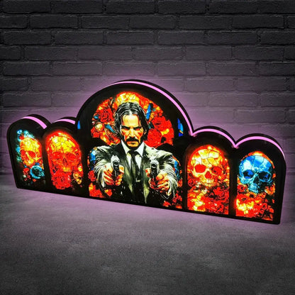 John Wick Pinball Topper, 3D Printed  LED Light Box Game Room Decor, For Stern Pinball Machine FYLZGO Signs