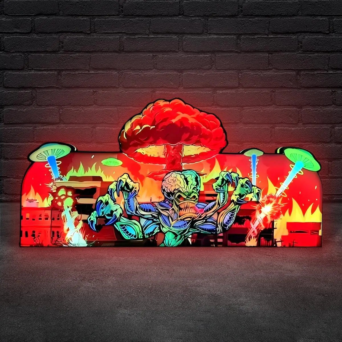 Attack From Mars Pinball Topper 3D Printed Lightbox with USB and Dimmier FYLZGO Signs