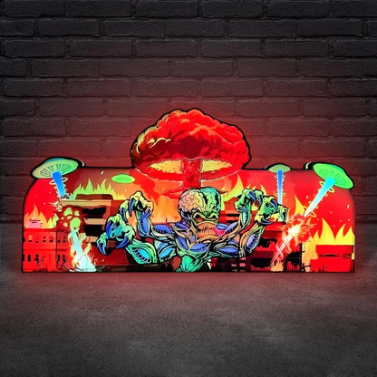 Attack From Mars Pinball Topper 3D Printed Lightbox with USB and Dimmier FYLZGO Signs