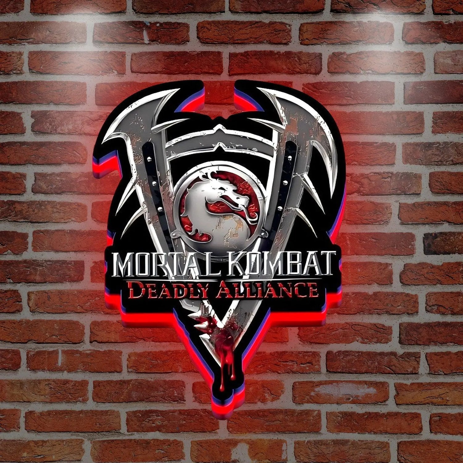 Deadly Alliance Mortal Kombat 3D Printed LED Lightbox for Gaming Room Decor FYLZGO Signs