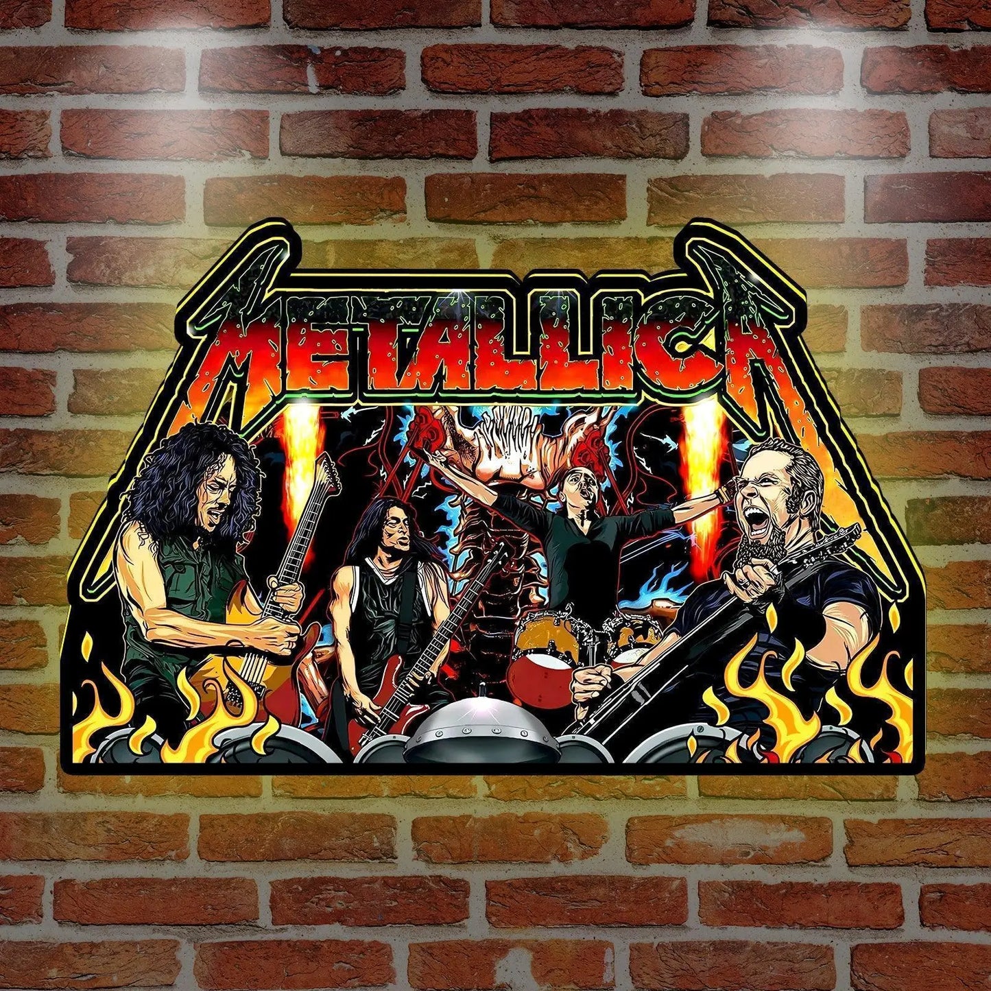 New Arrival Metallica Remastered Pinball Topper USB plug Dimmer Led 3D Lightbox FYLZGO Signs