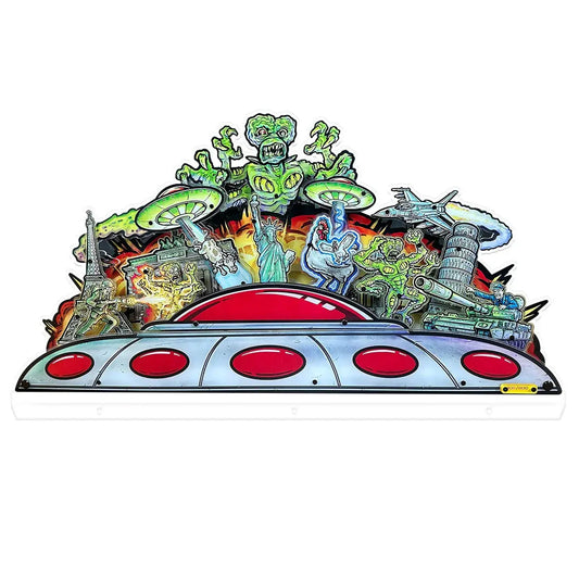 Attack From Mars Topper 3D Acrylic LED Topper, for Pinball Machine, Pinball Topper FYLZGO Signs