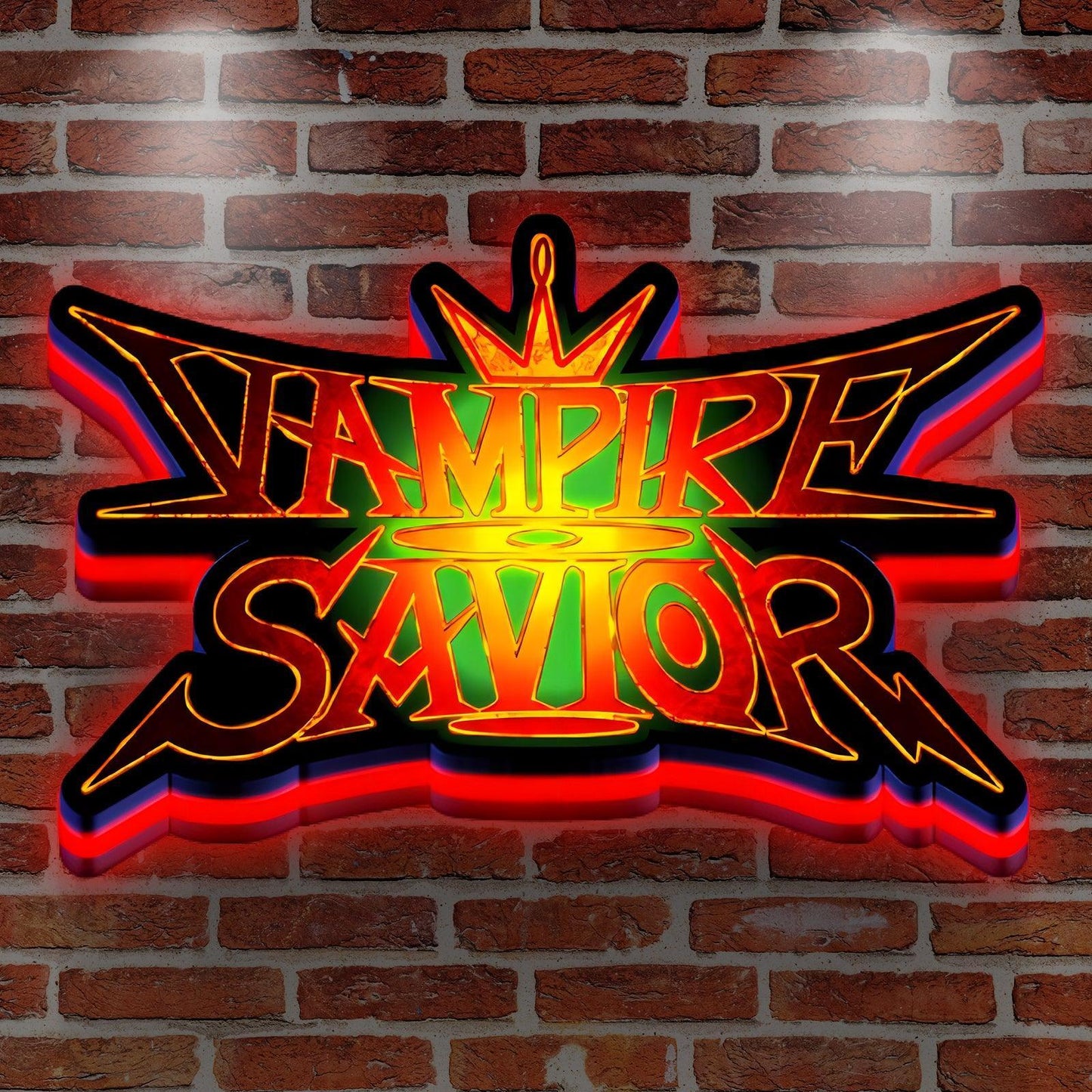 Custom Vampire Savior The Lord of Vampir Logo LED 3D Print Lightbox FYLZGO Signs