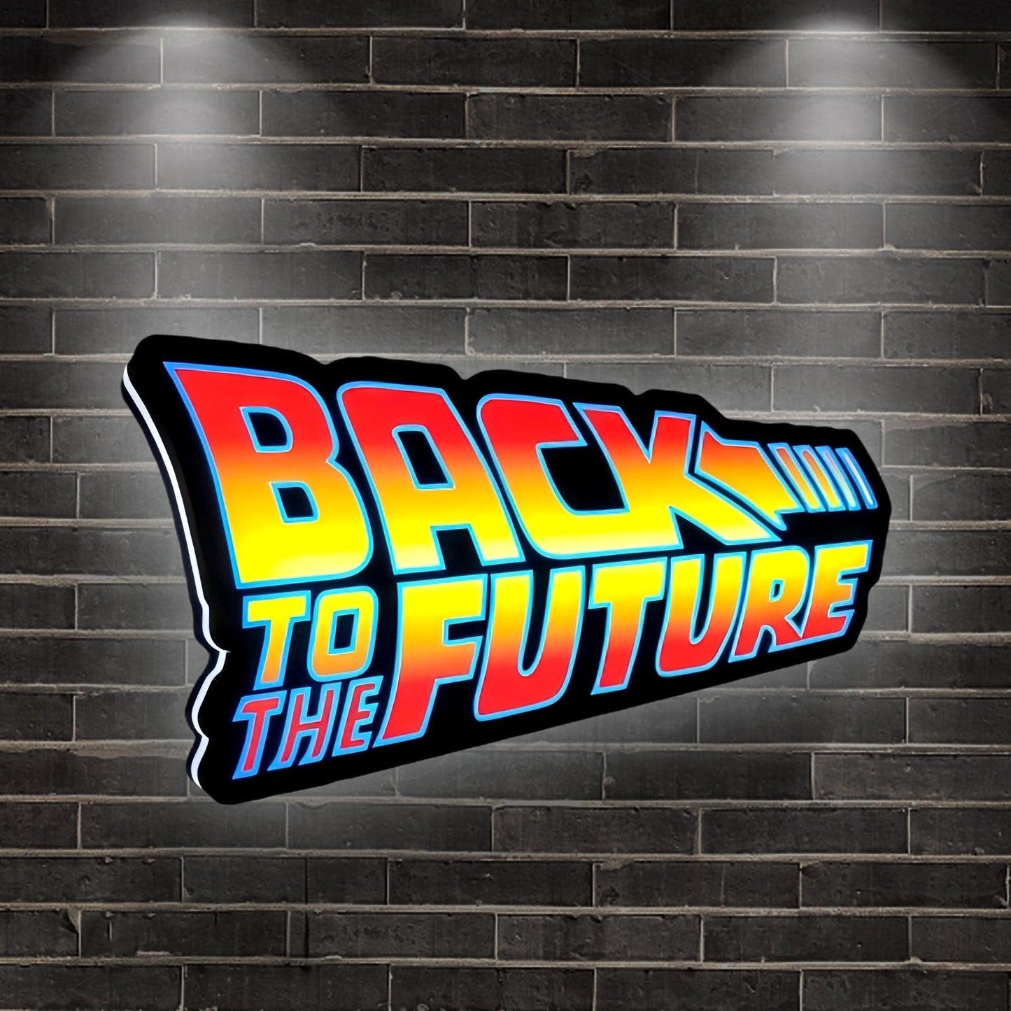 Back To The Future Logo LED Lightbox 3D Print Decortion Night Lights Illuminated Gaming Room FYLZGO Signs