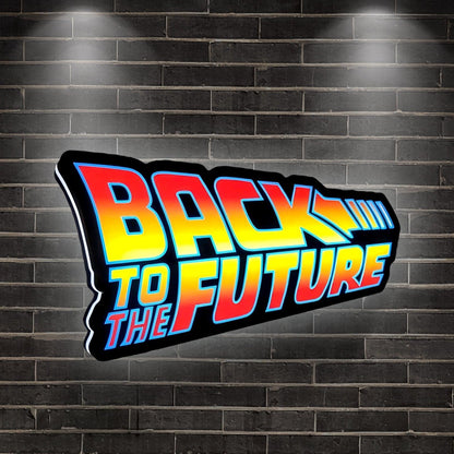 Back To The Future Logo LED Lightbox 3D Print Decortion Night Lights Illuminated Gaming Room FYLZGO Signs
