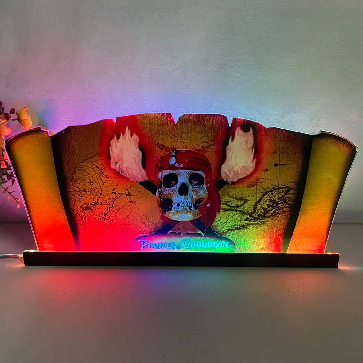 Pirates of the Caribbean Pinball Topper 3D Acrylic LED Topper, For Jersey Jack JJP Pinball Machine, Pinball Topper FYLZGO Signs