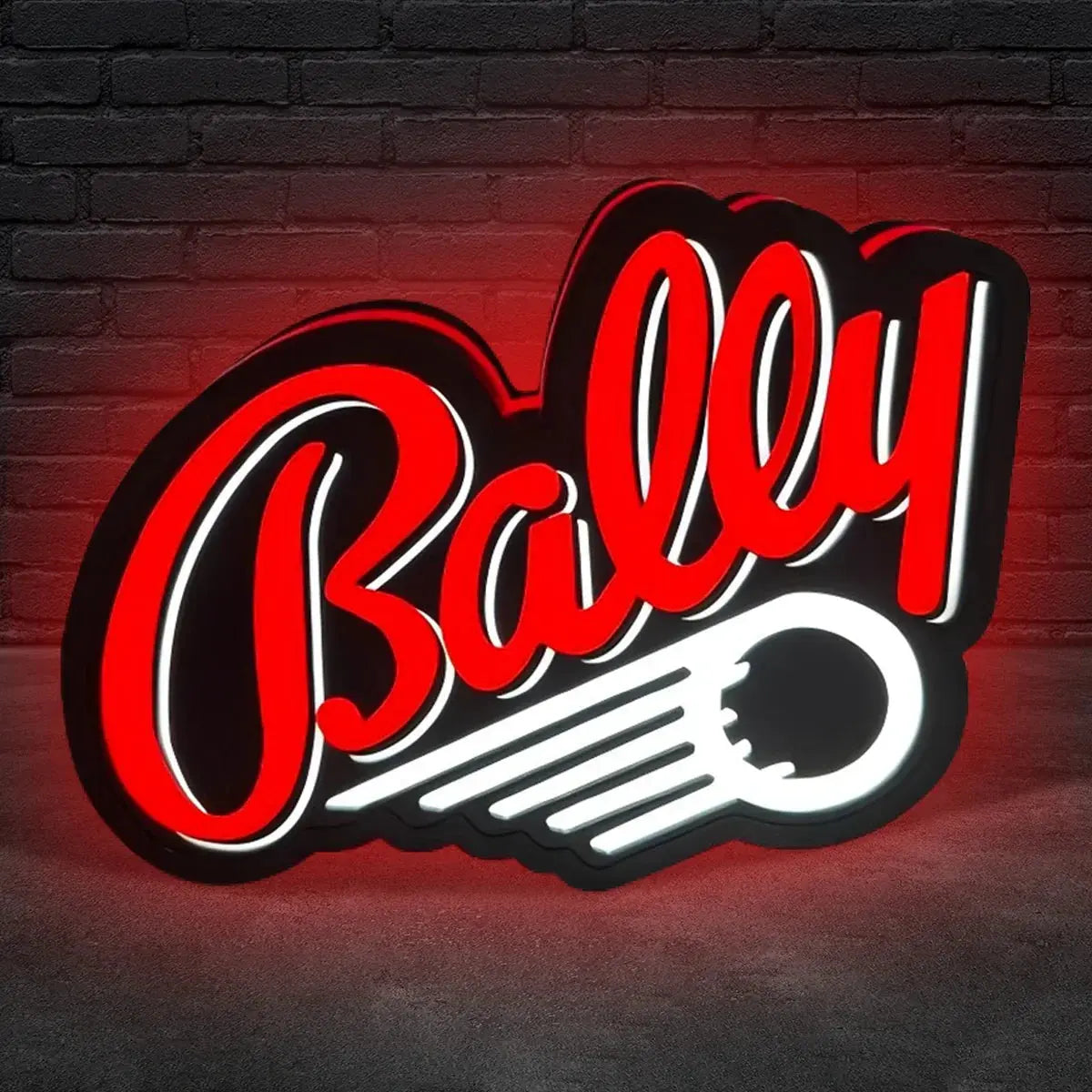 Bally Pinball Logo 3D Printed LED Lightbox Game Lightbox Logo 3D LED Light Box Retro Mega Drive Logo LED Lightbox Arcade Games Lightbox FYLZGO Signs