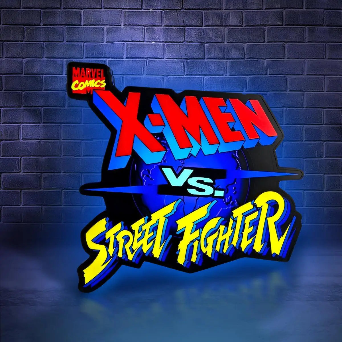 X-MAN VS Street Fight Marvel 3D Printed LED Lightbox for Gaming Room Decor FYLZGO Signs