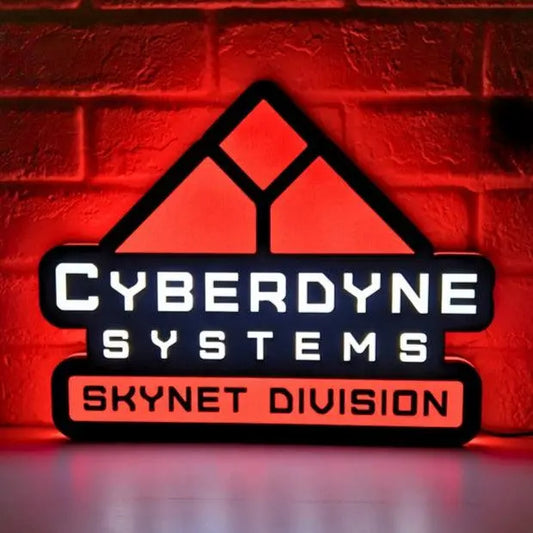 Cyberdyne Systems Terminator LED Sign, Great Nostalgic Decoration, Fully Dimmable & Powered by USB, Multiple Size Option Available FYLZGO Signs
