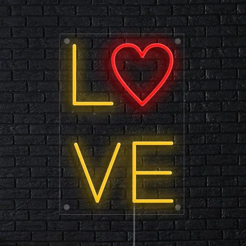 Love neon sign, heart neon light, love neon sign, love led sign, girl neon sign, bedroom neon sign, Valentine neon sign FYLZGO Signs