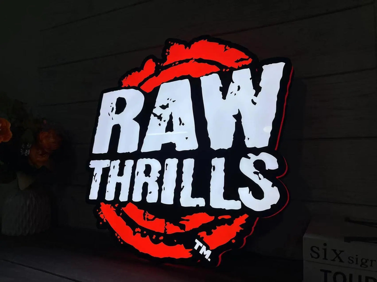Raw Thrills Logo 3D LED Light Box Retro Mega Drive Logo LED Lightbox Arcade Games Lightbox FYLZGO Signs