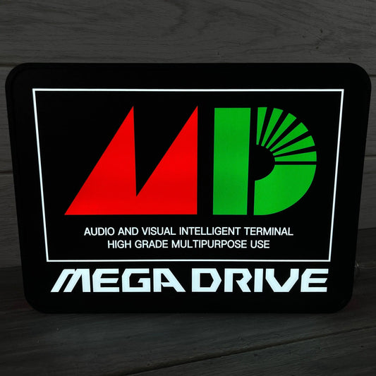 SEGA Genesis Mega Drive MD Logo 3D LED Light Box Retro Mega Drive Logo LED Lightbox, Perfect for Game Room, Functional Dimmer, 5V, USB Compatible FYLZGO Signs