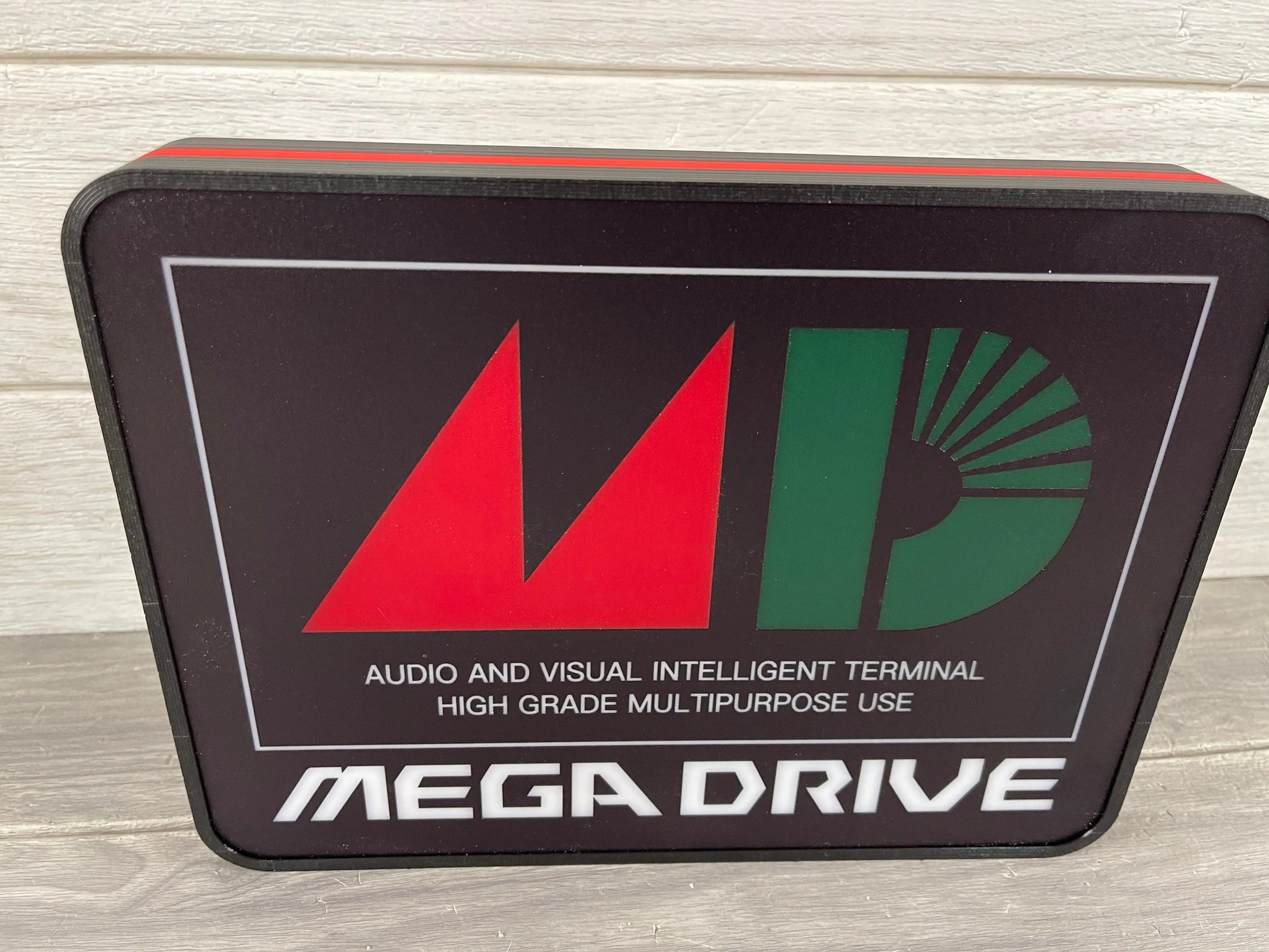 SEGA Genesis Mega Drive MD Logo 3D LED Light Box Retro Mega Drive Logo LED Lightbox, Perfect for Game Room, Functional Dimmer, 5V, USB Compatible FYLZGO Signs