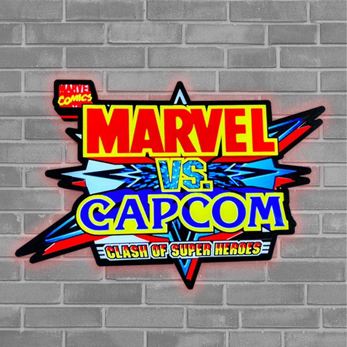 Marvel V Capcom LED Lightbox, Capcom vs Super Heros Game, Perfect for Arcade Room, Mancave, Marvel Fan, Functional Dimmer, USB plug FYLZGO Signs