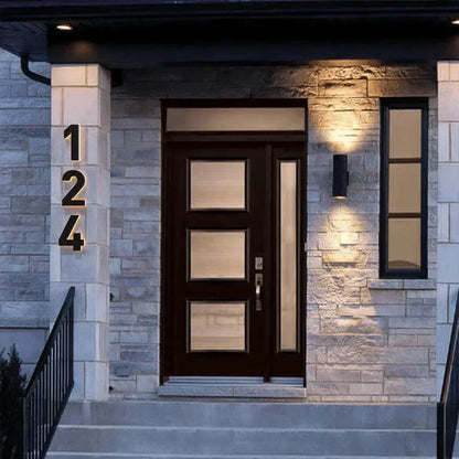 Led outdoor waterproof home name figures exterior acrylic metal illuminated house numbers signs for door room apartment FYLZGO Custom