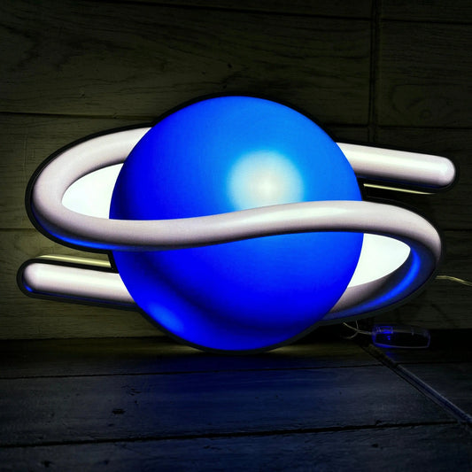 SEGA Saturn Multiversal Government Logo 3D LED Light Box FYLZGO Signs