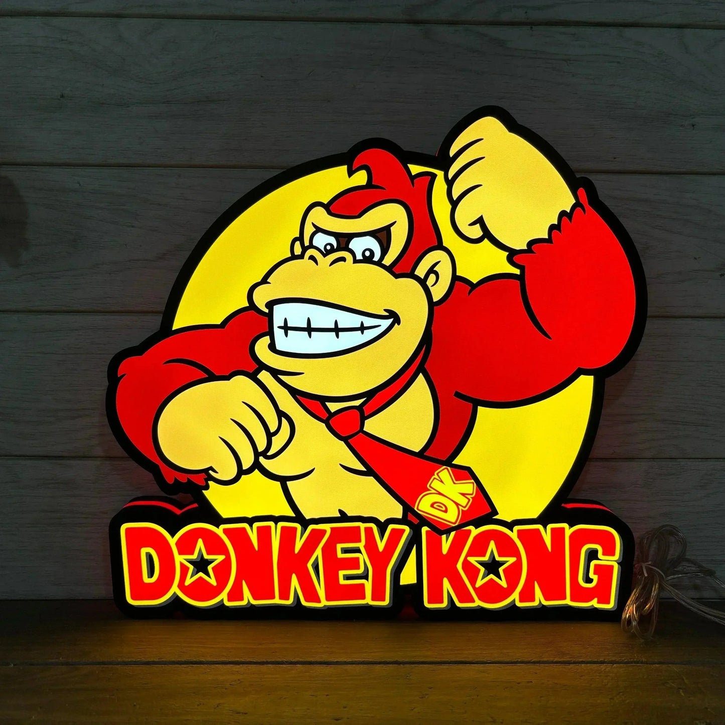 Donkey Kong Logo LED Sign, 3D Printed, USB Powered & Full Dimmable FYLZGO Signs