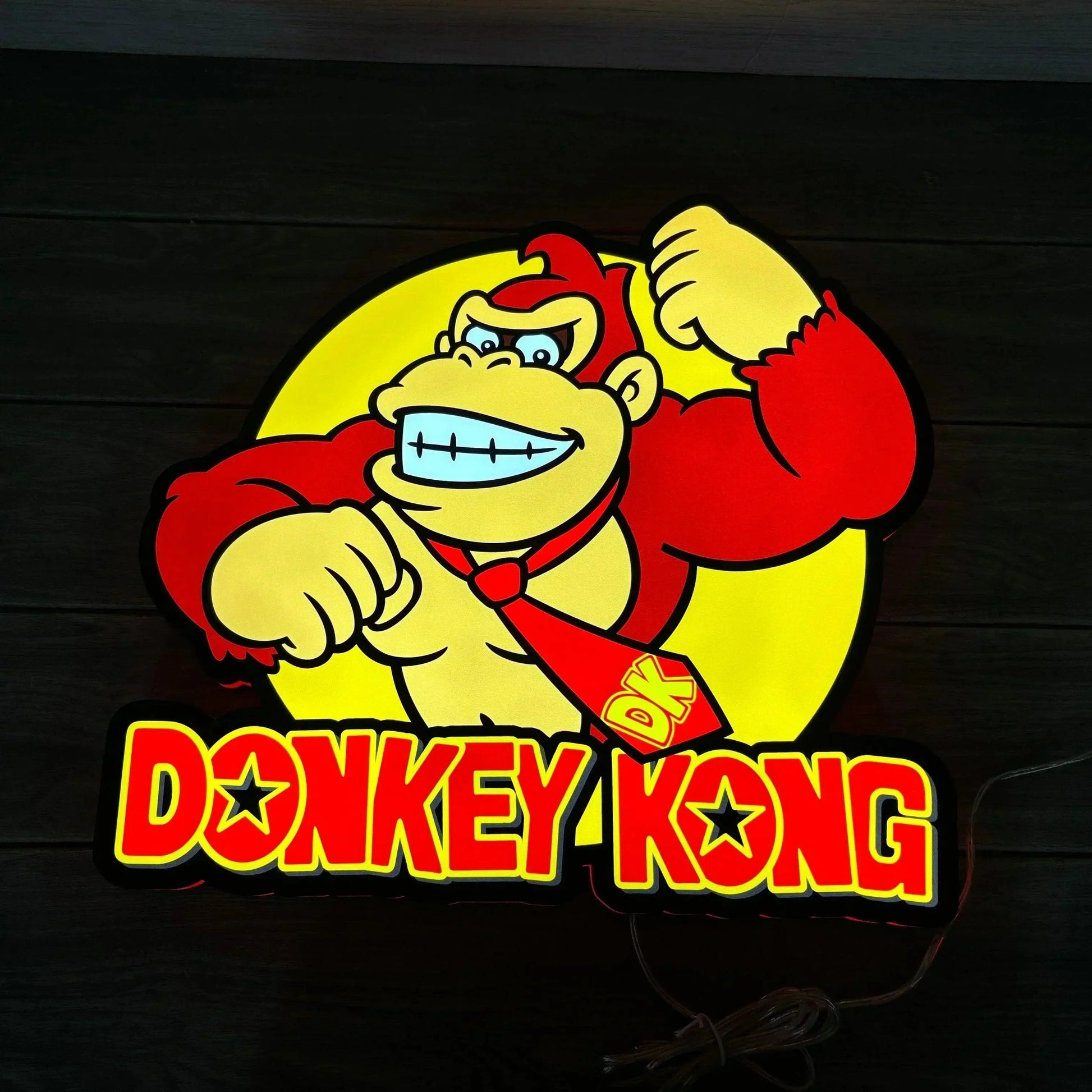 Donkey Kong Logo LED Sign, 3D Printed, USB Powered & Full Dimmable FYLZGO Signs
