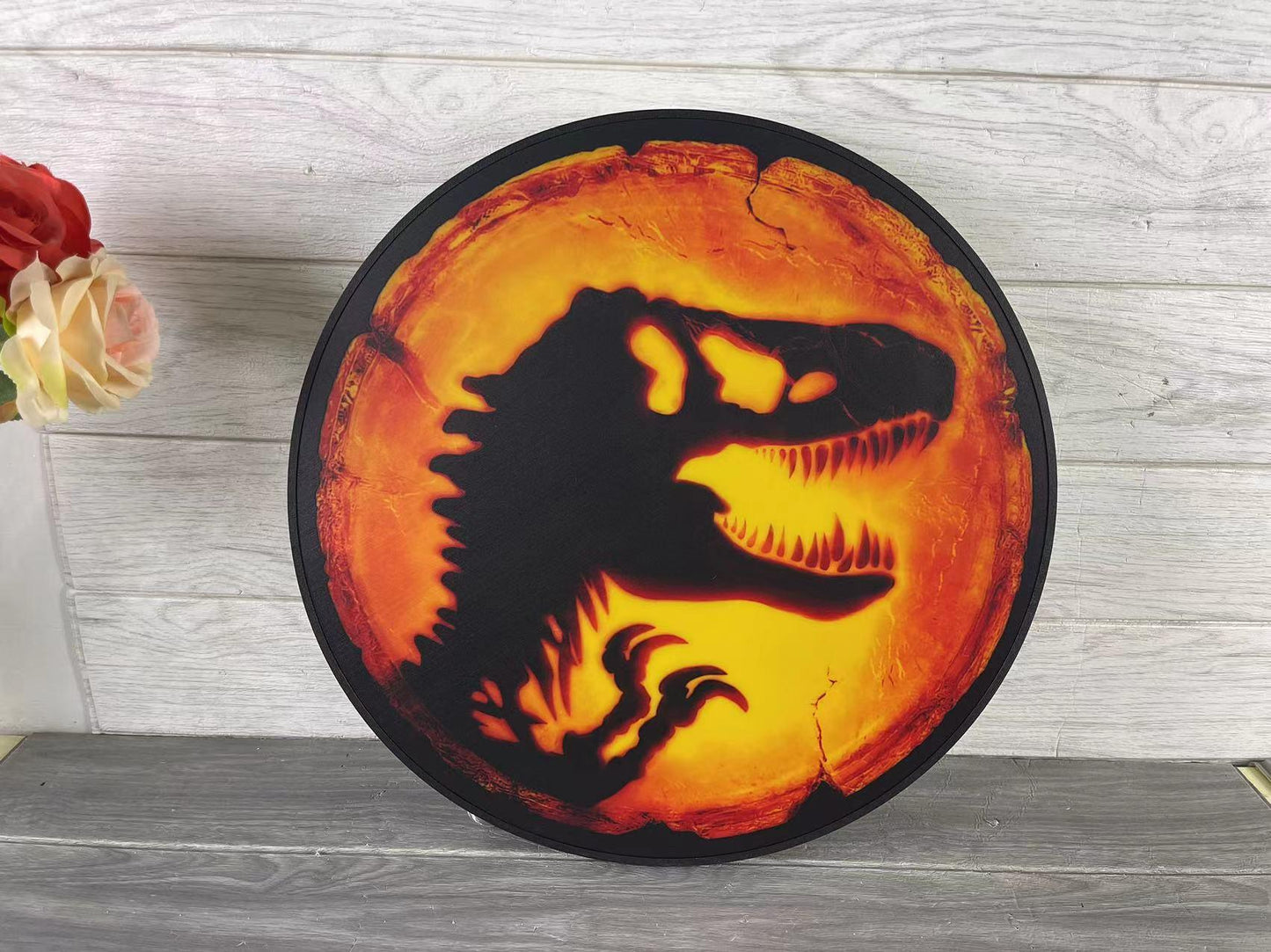 Jurassic World Dominion Amber 3D Printed LED Lightbox Sign Wall Art Fan Cave FYLZGO Signs