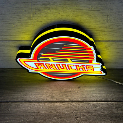 Canucks Skate NHL Led LightBox Sign, Lamp, Hockey Room Decoration FYLZGO Signs