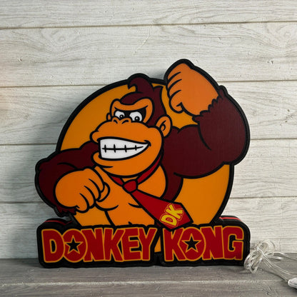 Donkey Kong Logo LED Sign, 3D Printed, USB Powered & Full Dimmable FYLZGO Signs