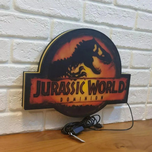 Jurassic Park Dominion Logo LED Lightbox Pinball Topper 3D Printed Light Box FYLZGO Signs