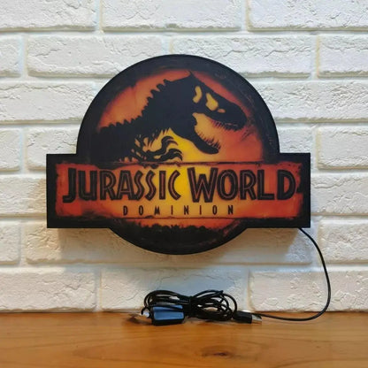 Jurassic Park Dominion Logo LED Lightbox Pinball Topper 3D Printed Light Box FYLZGO Signs