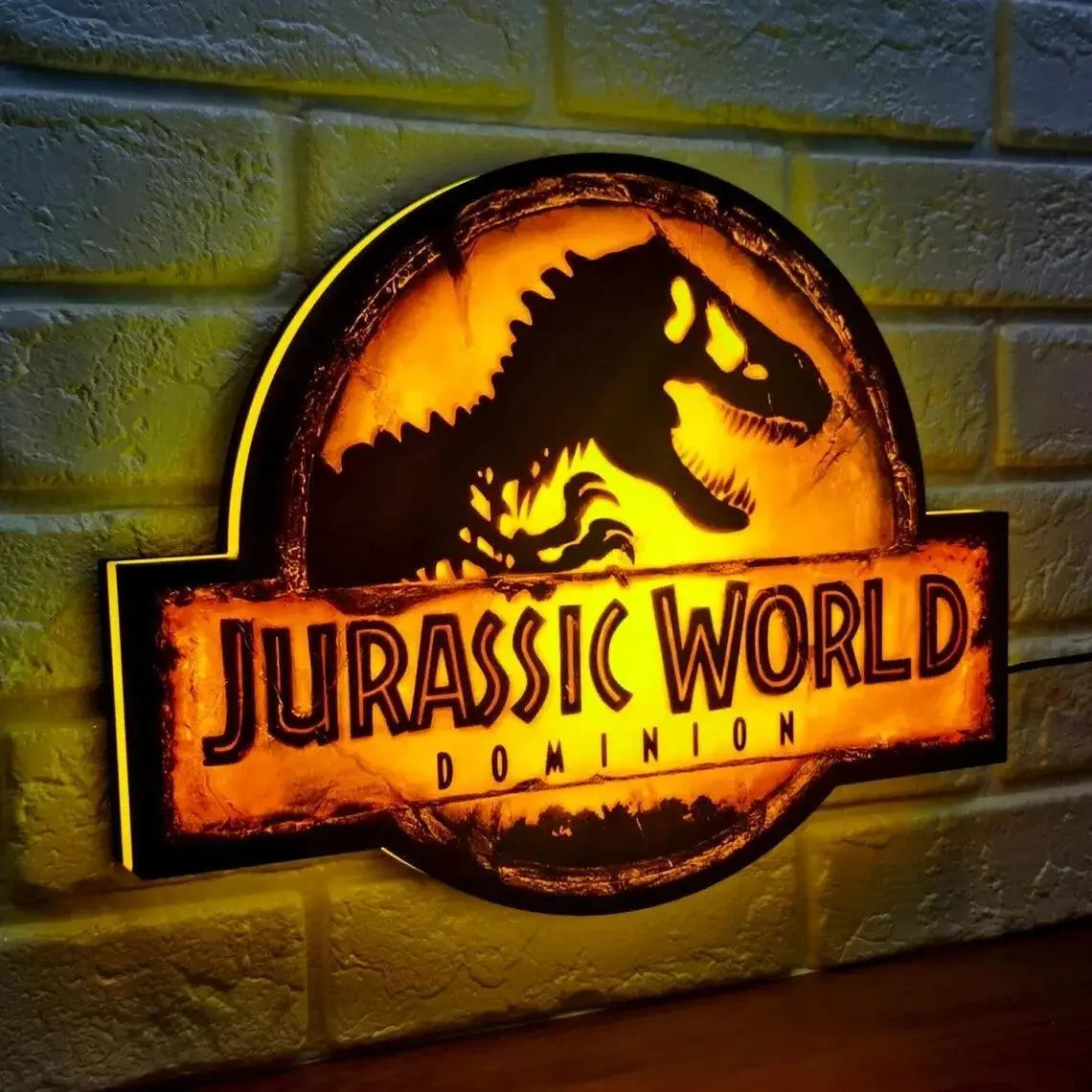 Jurassic Park Dominion Logo LED Lightbox Pinball Topper 3D Printed Light Box FYLZGO Signs