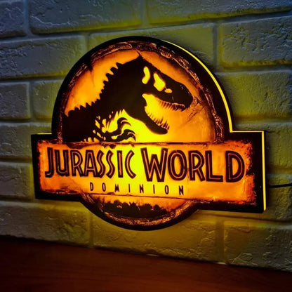 Jurassic Park Dominion Logo LED Lightbox Pinball Topper 3D Printed Light Box FYLZGO Signs