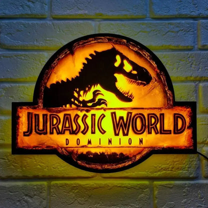 Jurassic Park Dominion Logo LED Lightbox Pinball Topper 3D Printed Light Box FYLZGO Signs